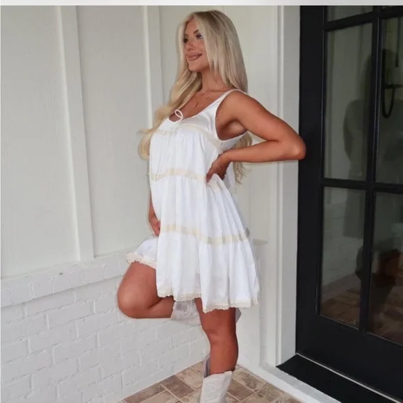 These three boutique white cream babydoll dress - Picture 5 of 5
